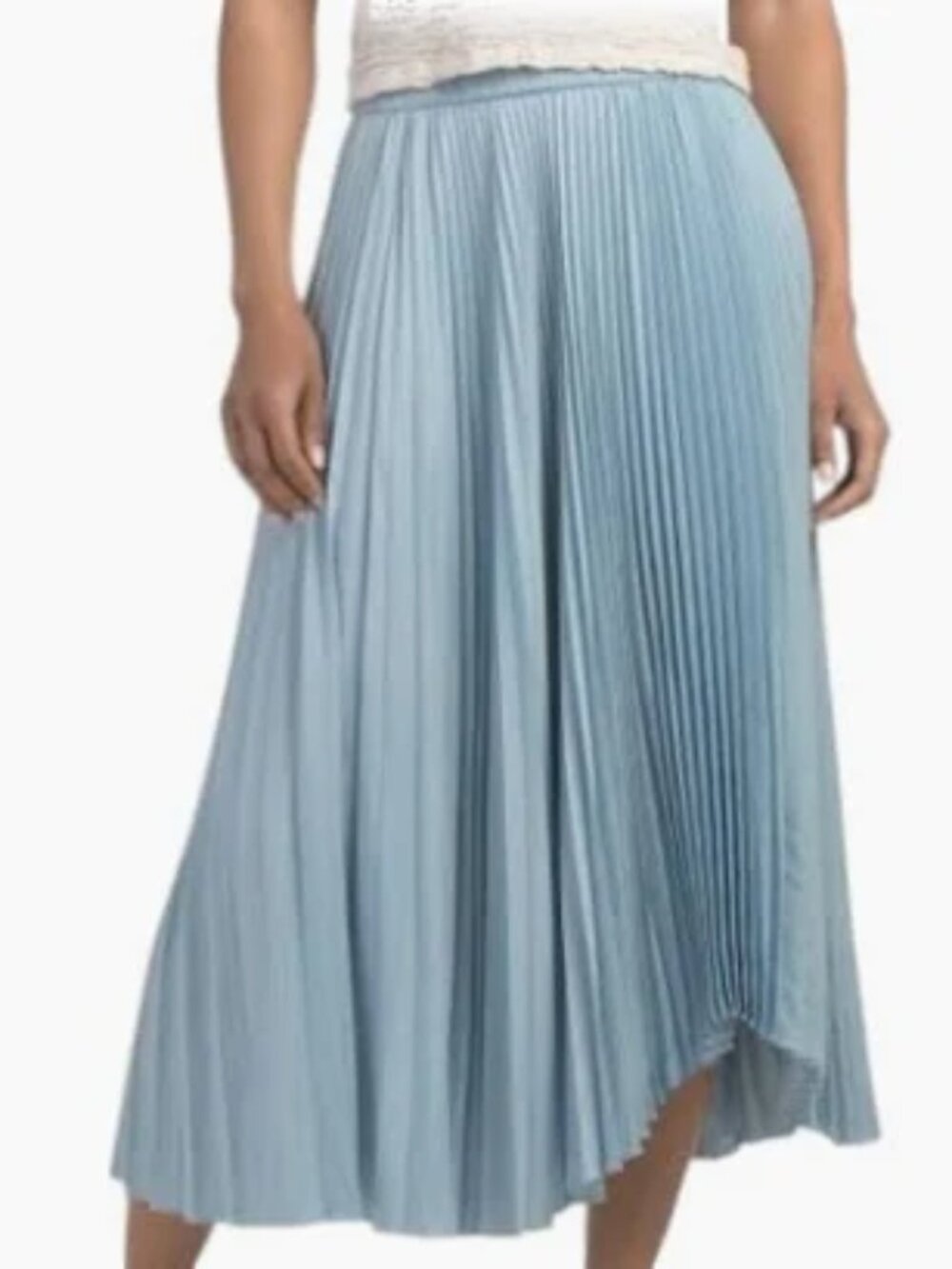 NWT Elie Tahari smocked waistband pleated midi skirt with uneven hem